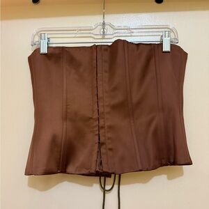 Danielle Guizio Brown Corset Top